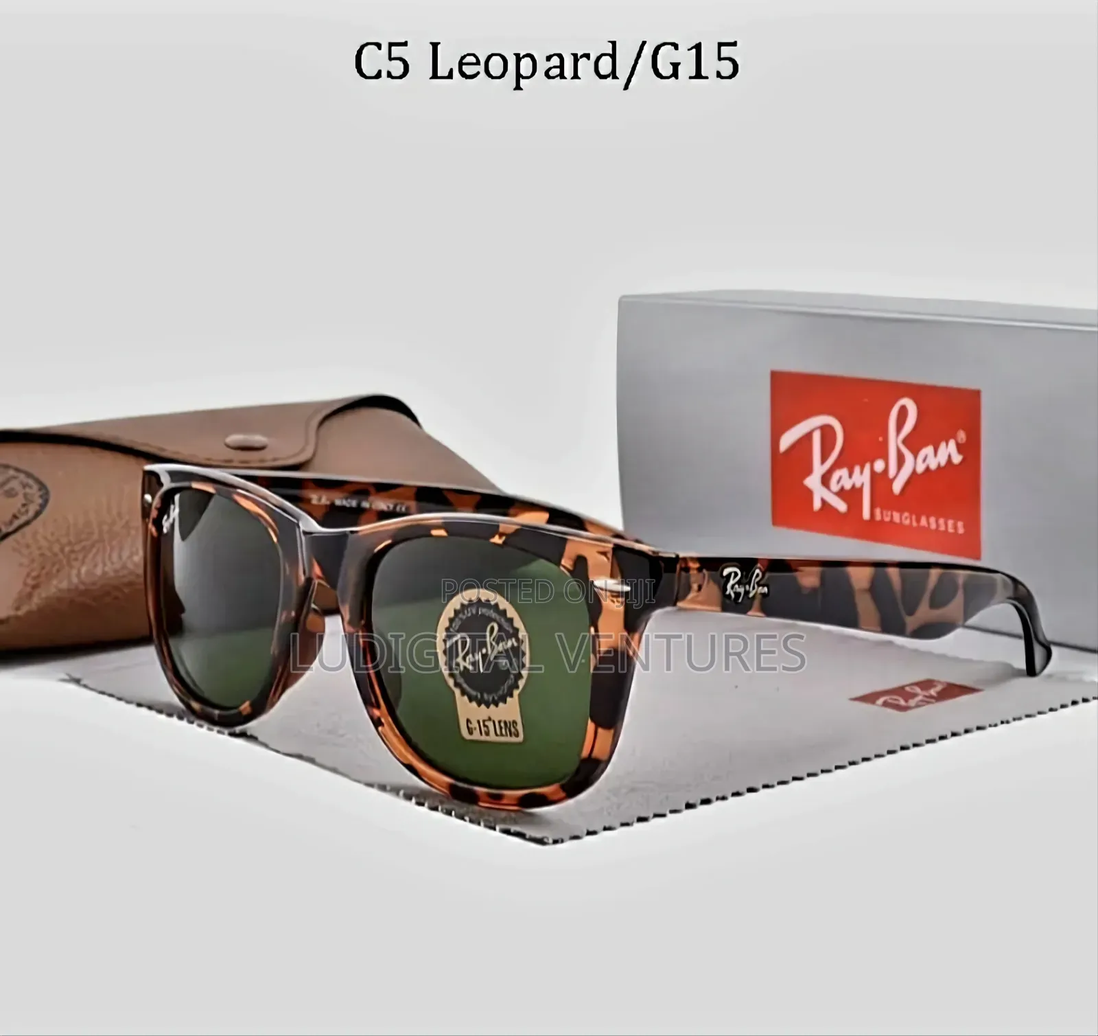 Ray Ban Original Sun Glasses ,Leopard Design + Full Package.