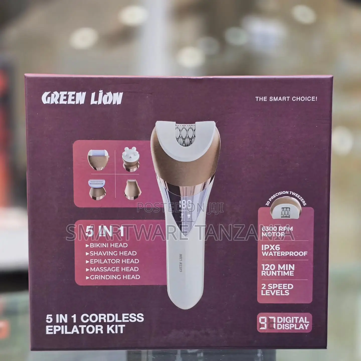 Green Lion 5 in 1 Cordless Epilator Kit With Waterproof Design