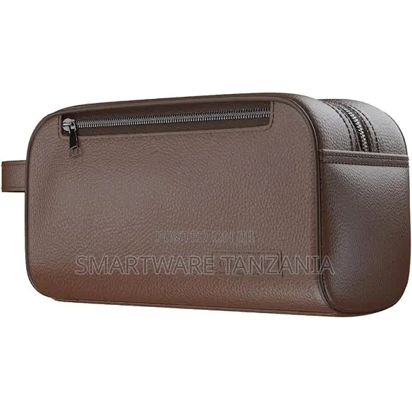 Green Lion Tirana Travel Pouch, PU Leather, Water-Resistant, Brown