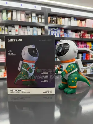 Green Lion Astronaut Night Light Projector Remote Control, 360° Galaxy