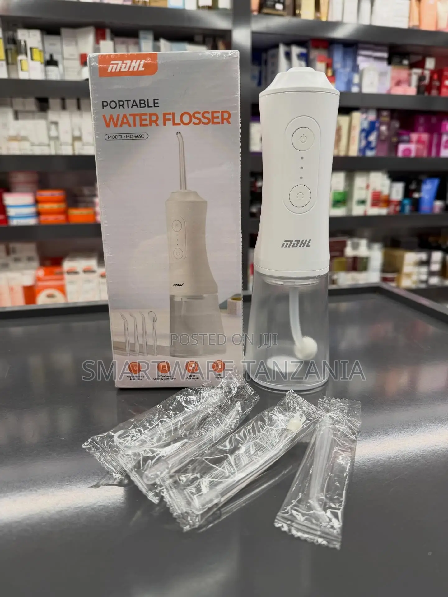 MDHL Portable Water Flosser, Cordless Design, Model MD-6690, 3 Tips