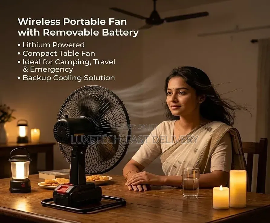 Portable Rechargeable Lithium Battery Mini Fan – Cordless Table Fan