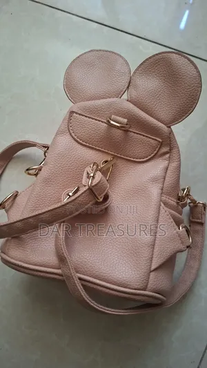 Stylish Mini Pink Backpack for Girls (Cute Mouse Ears Design)
