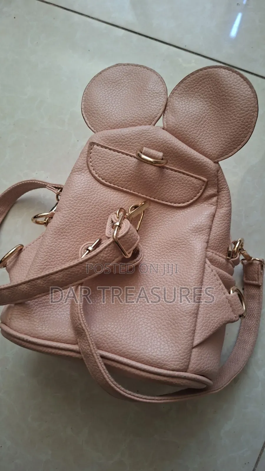 Stylish Mini Pink Backpack for Girls (Cute Mouse Ears Design)
