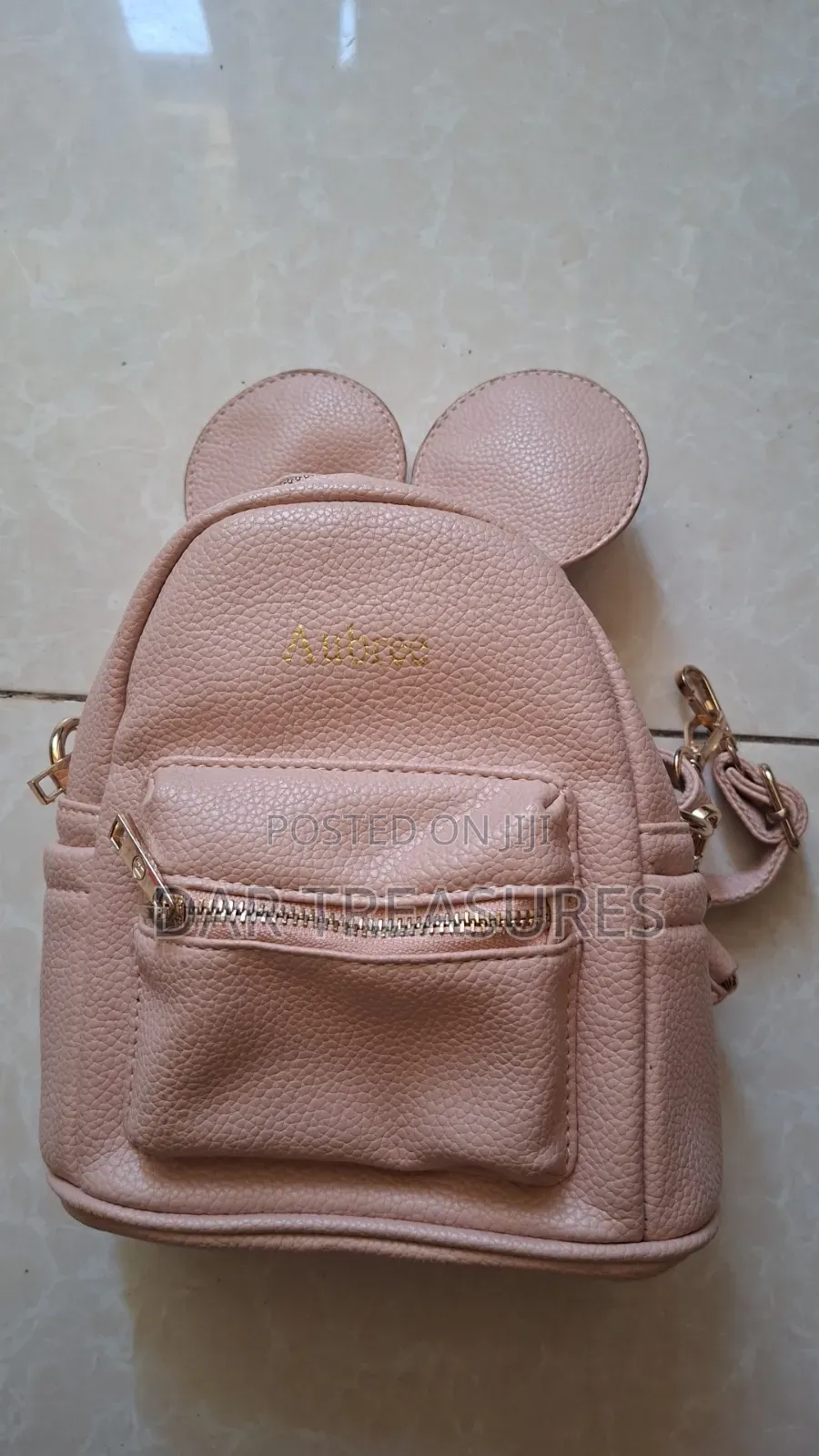 Stylish Mini Pink Backpack for Girls (Cute Mouse Ears Design)