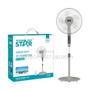 Winning Star ST-4020 16-Inch Electric Stand Fan – 3 Speed With Timer
