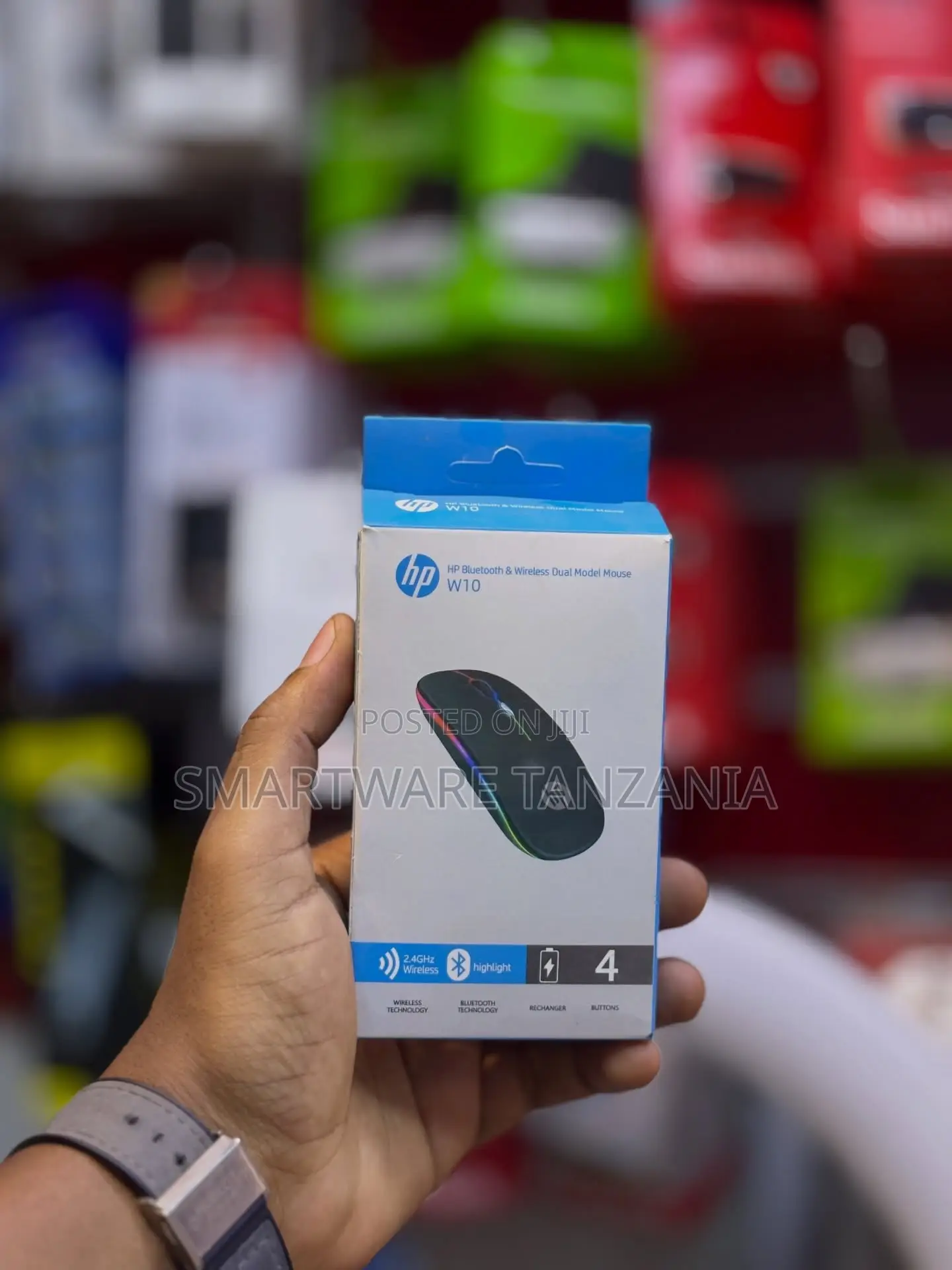 HP W10 Bluetooth Wireless Dual Model Mouse, 2.4GHz, 4 Buttons