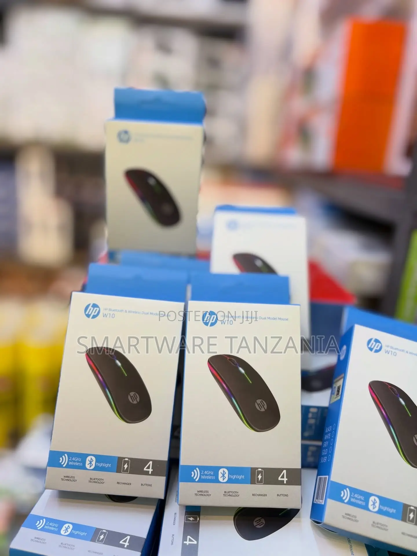 HP W10 Bluetooth Wireless Dual Mode Mouse, 2.4GHz, 4 Buttons