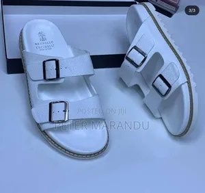 Brunello Cucinelli Italy Luxury Men's Slides Mpya Kabisa!