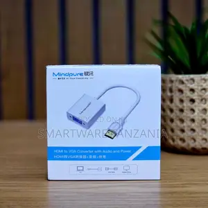 Mindpure HDMI to VGA Adapter With Audio Support and Power Supply Cable