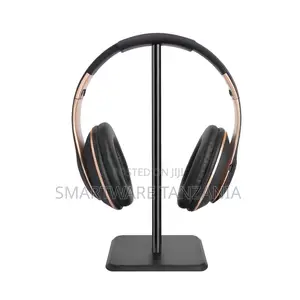 Audio Headphone Stand Holder, Adjustable Height, Black/Silver