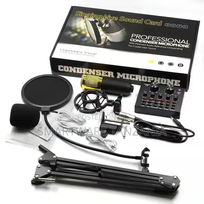 Live Sound Card Suspension Microphone Kit Broadcasting Condenser