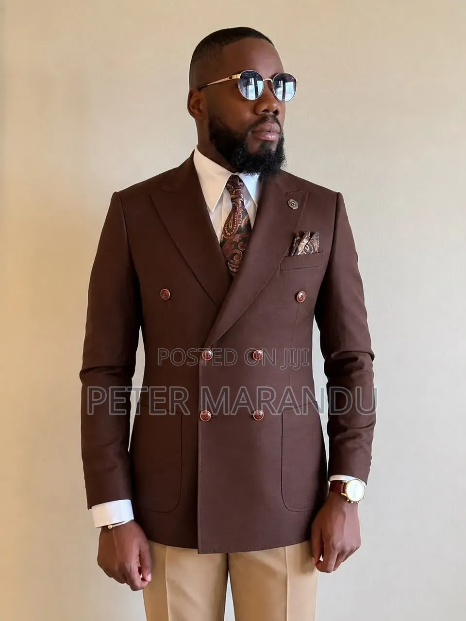 Premium Double-Breasted Men's Broken Suit Mpya Kabisa! 