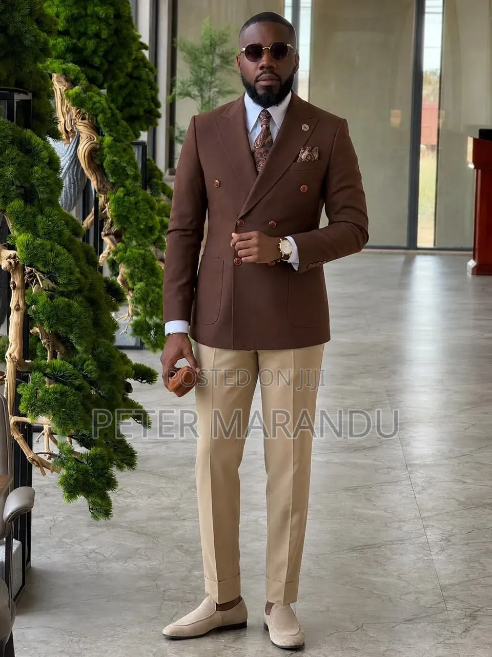 Premium Double-Breasted Men's Broken Suit Mpya Kabisa! 
