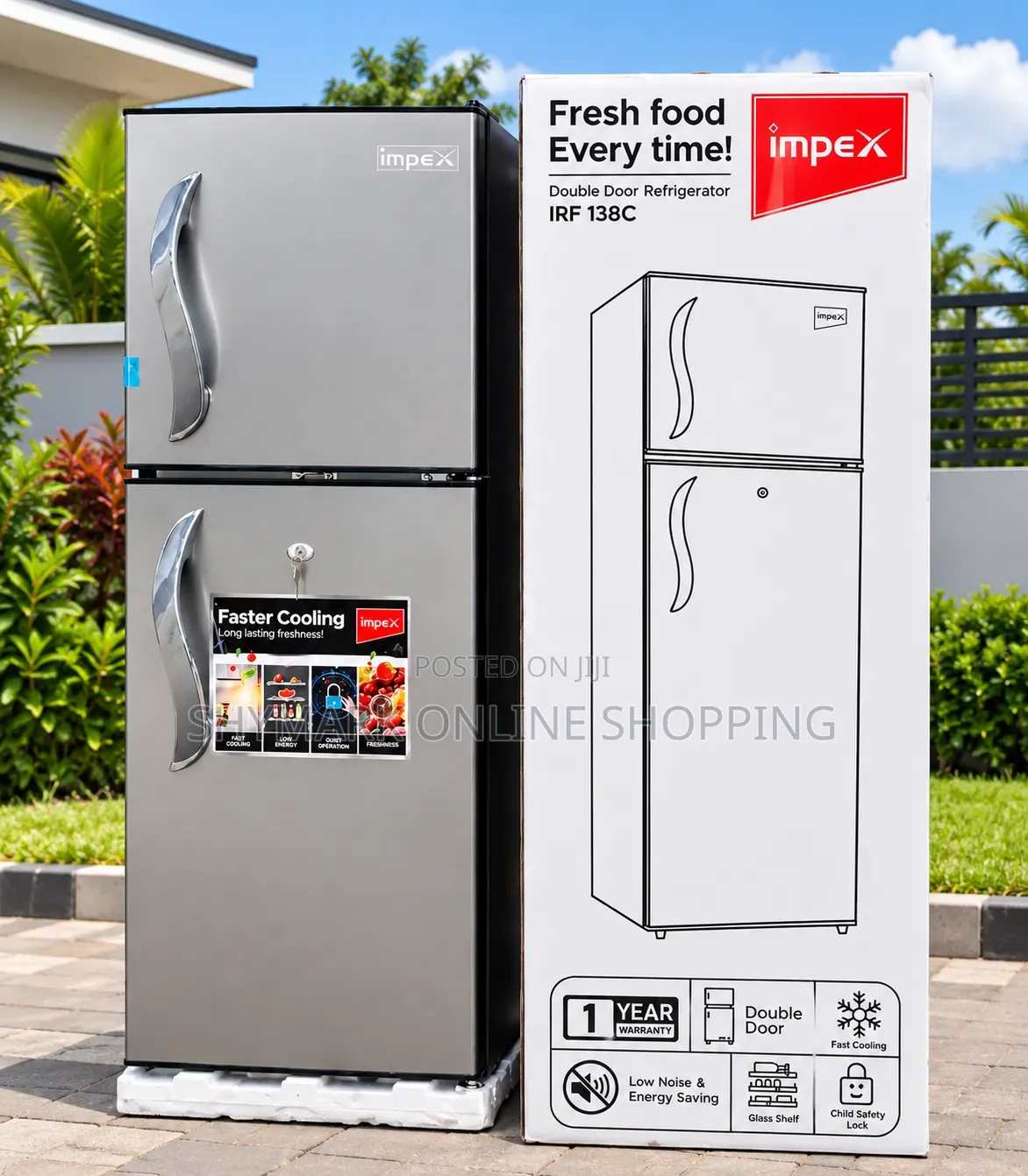 Impex 138L Double Door Refrigerator (Model IRF 138C)
