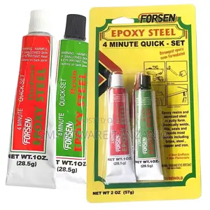 Forsen Epoxy Steel Quick-Set 4 Minute Adhesive, 2 Tubes, 2 Oz Total