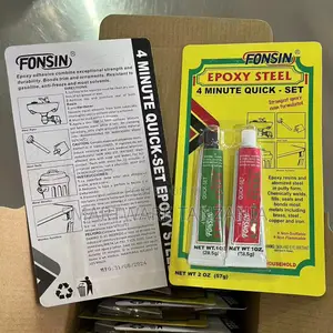 FONSIN Epoxy Steel Quick-Set Adhesive, 2 Oz (57 G) Two-Tube System