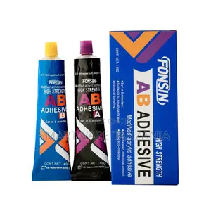 Fonsin AB Adhesive Set a and B, Modified Acrylic, 80g Total, 5-Min Set