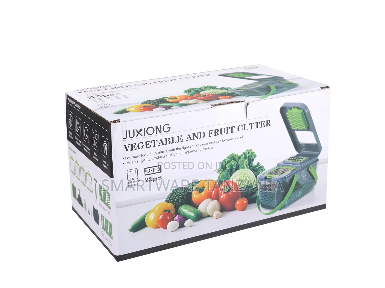 Vegetable and Fruit Cutter, 22-Piece Set, Food Grade Plastic