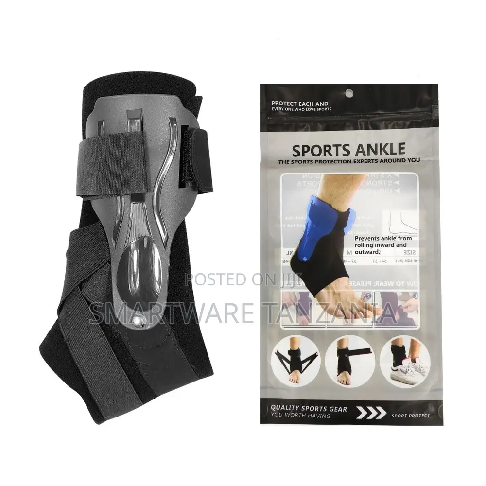 Ankle Brace With Adjustable Straps and Rigid Support for Stability