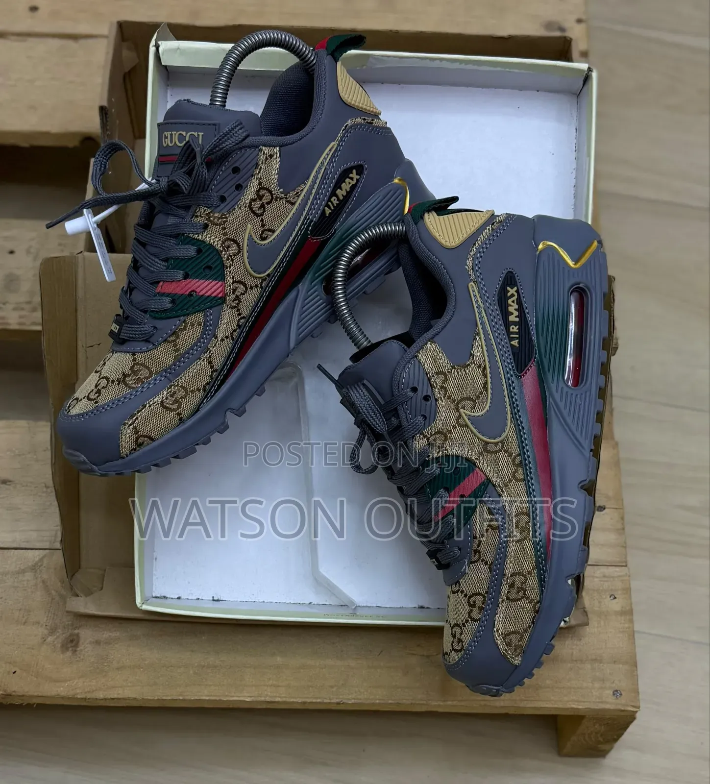Nike Airmax Brand Men's Leather Sneaker Shoes GUCCI 4 Colours