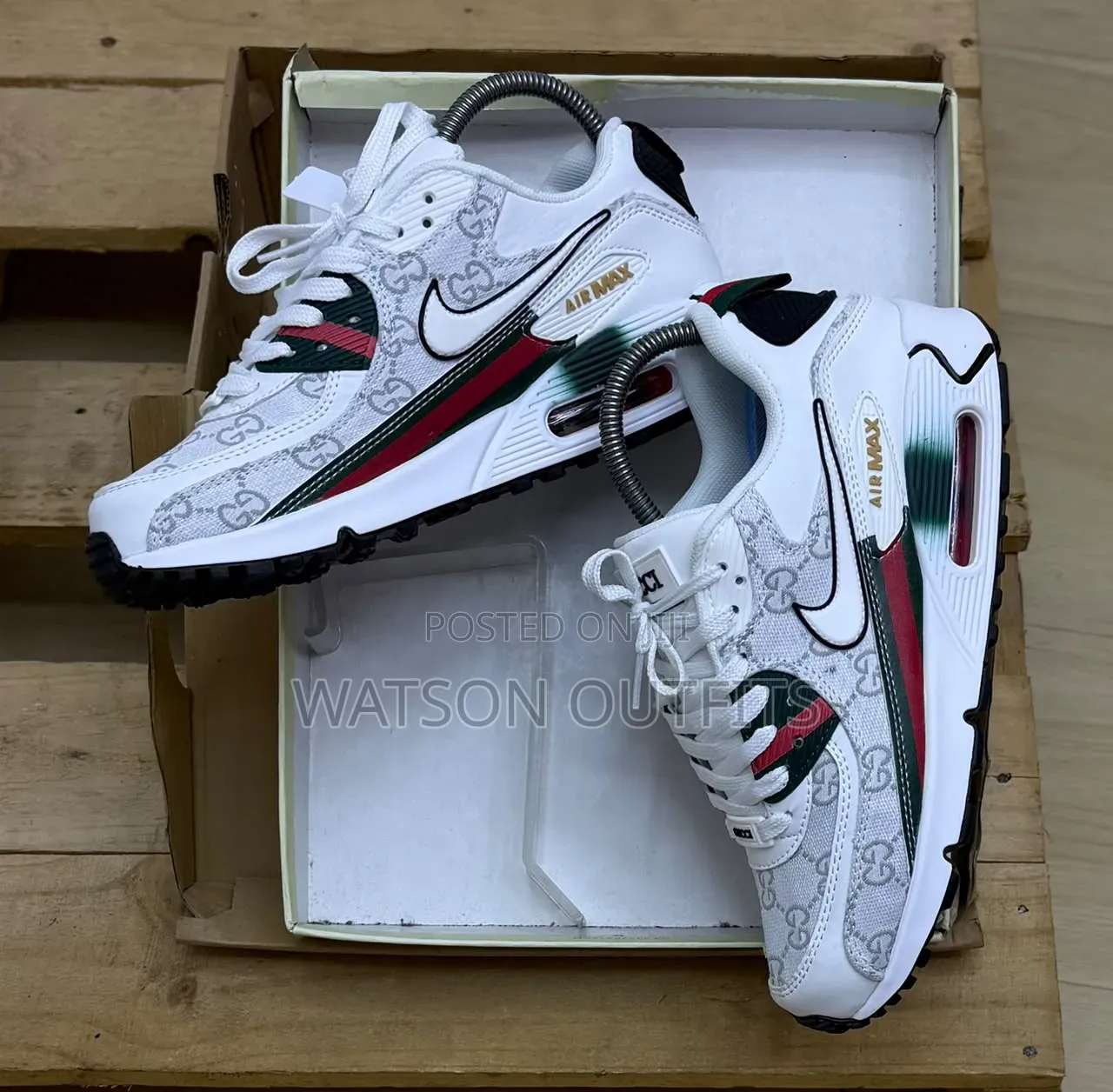 Nike Airmax Brand Men's Leather Sneaker Shoes GUCCI 4 Colours
