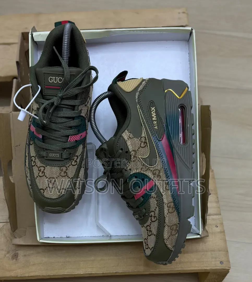 Nike Airmax Brand Men's Leather Sneaker Shoes GUCCI 4 Colours
