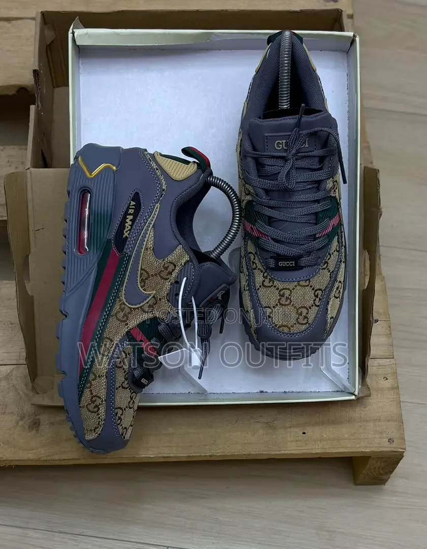 Nike Airmax Brand Men's Leather Sneaker Shoes GUCCI 4 Colours