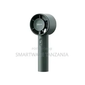 Handheld Fan With 5-Speed Adjustment, Portable Design, Green