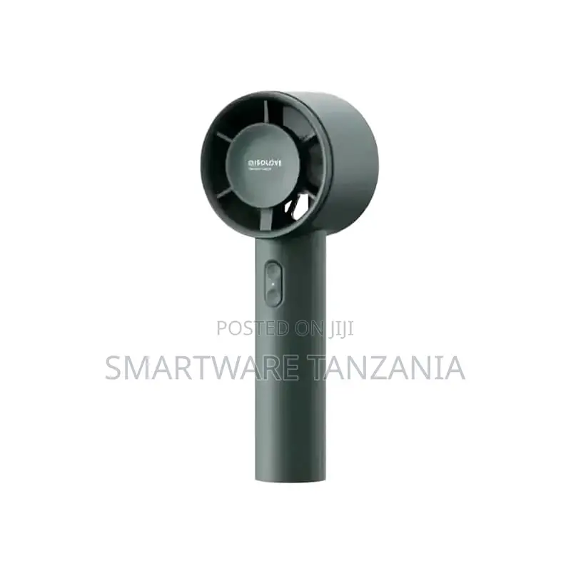 Handheld Fan With 5-Speed Adjustment, Portable Design, Green