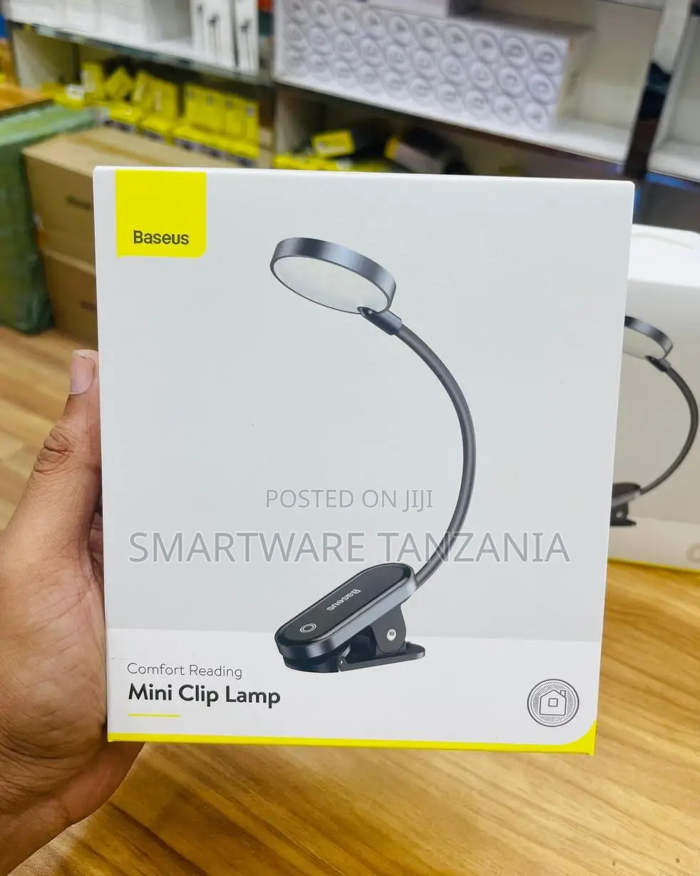 Baseus Mini Clip Lamp, Flexible Neck, LED Light for Reading, Black