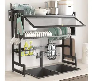 Two-Tier Stainless Steel Over-the-Sink Dish Drying Rack