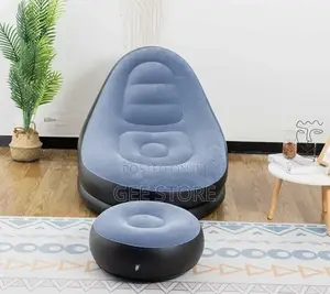 Flocked PVC 2-in-1 Inflatable Lazy Lounge Sofa Chair