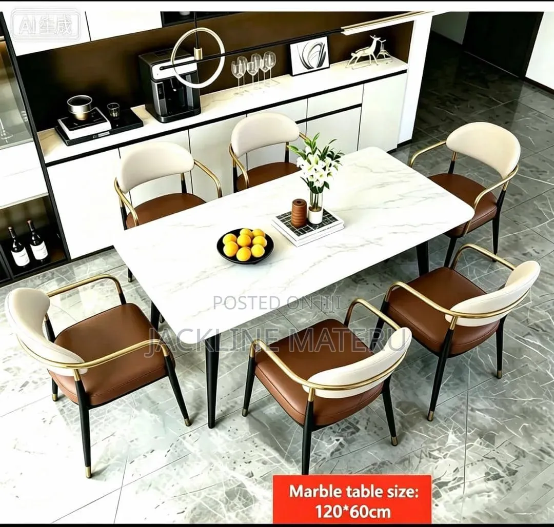 Marble Dinner Set With 4chairs
