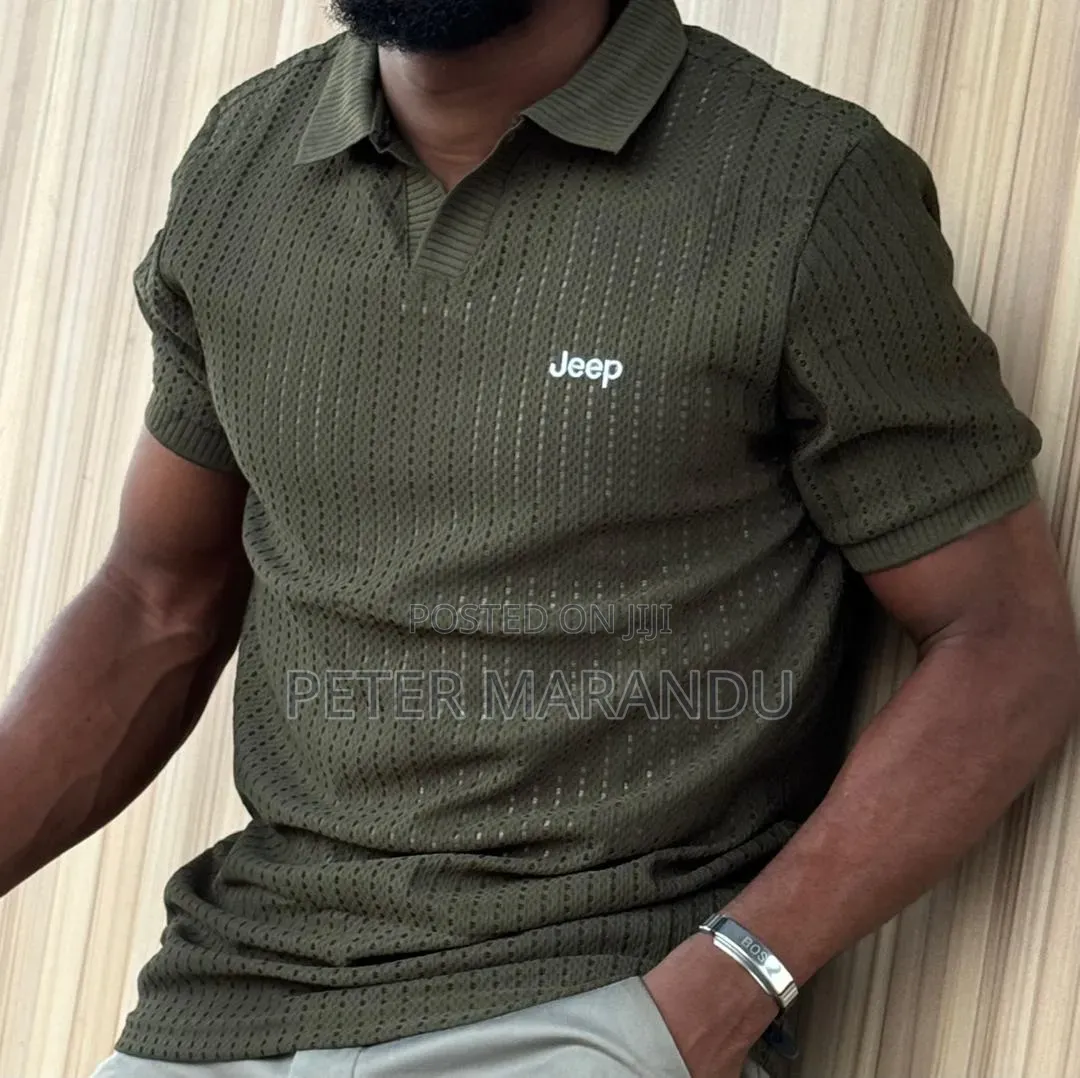 Premium Men's Jeep Knit Polo Shirts - Trendy Casual Wear