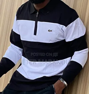 Men's Lacoste Long Sleeve Striped Polo Shirts - Quality Casual Wear