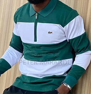 Men's Lacoste Long Sleeve Striped Polo Shirts - Quality Casual Wear