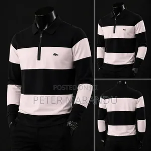 Men's Lacoste Long Sleeve Striped Polo Shirts - Quality Casual Wear
