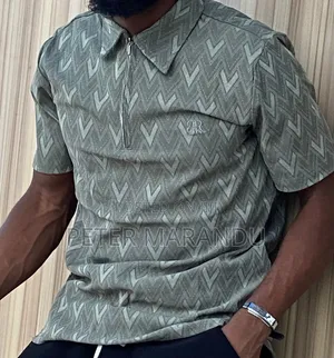 Premium Men's Louis Vuitton Monogram Zipper Polo Shirts