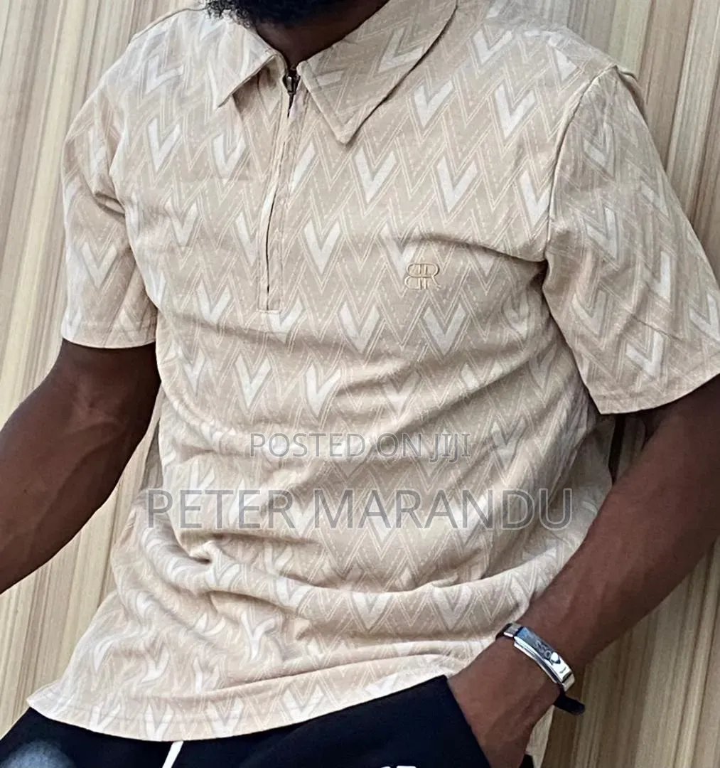 Premium Men's Louis Vuitton Monogram Zipper Polo Shirts