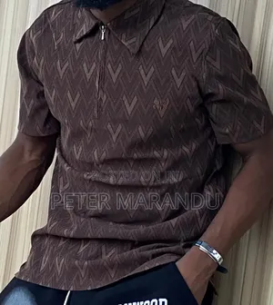 Premium Men's Louis Vuitton Monogram Zipper Polo Shirts