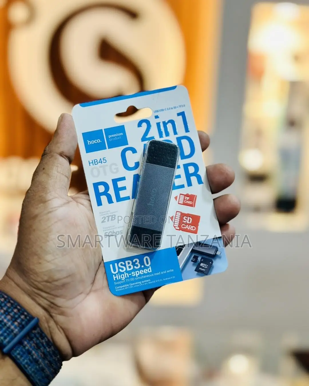 Hoco 2-in-1 USB 3.0 Card Reader for SD and TF Cards, 5Gbps Speed