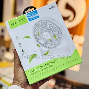 Hoco HX65 Ultra-Thin Desktop Fan, 2500mAh Battery, Quiet Operation