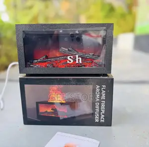 Black Tabletop Flame Fireplace Aroma Diffusee