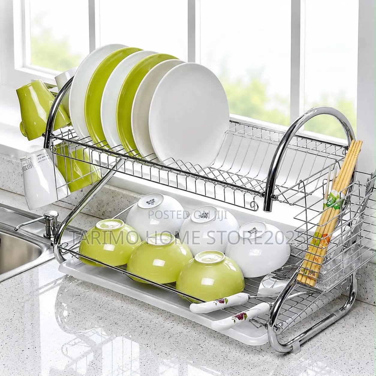 2-Layers Stainless Steel Dish Drainer