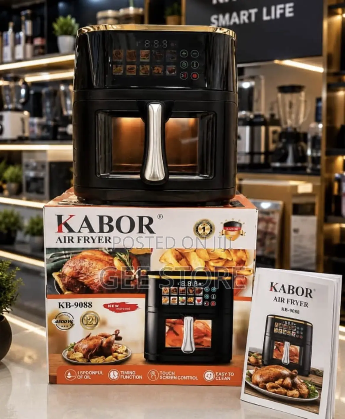 A Black Kabor Digital Air Fryer (Model KB-9088) 12 Litres
