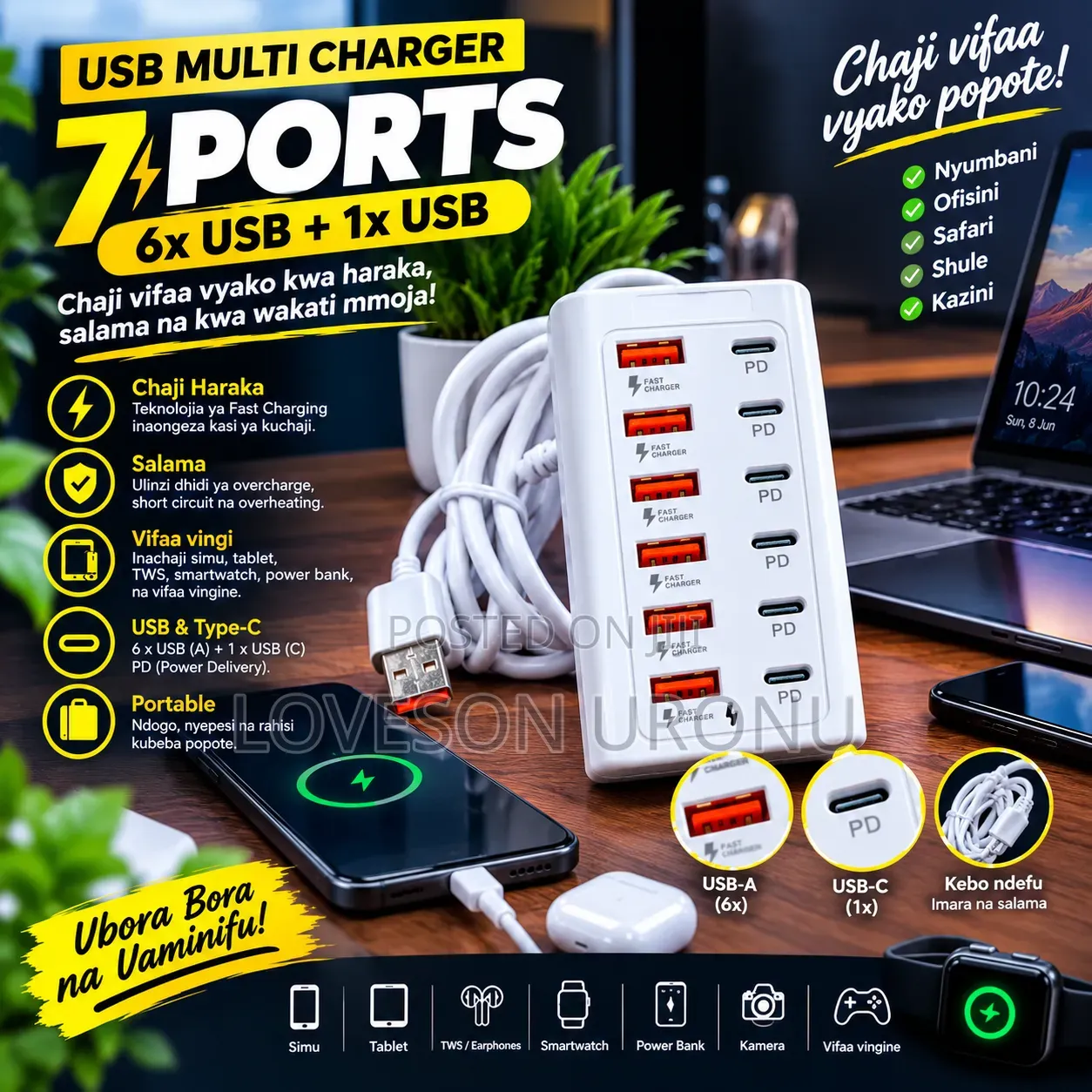 USB Hub and Multi Port Chargers
