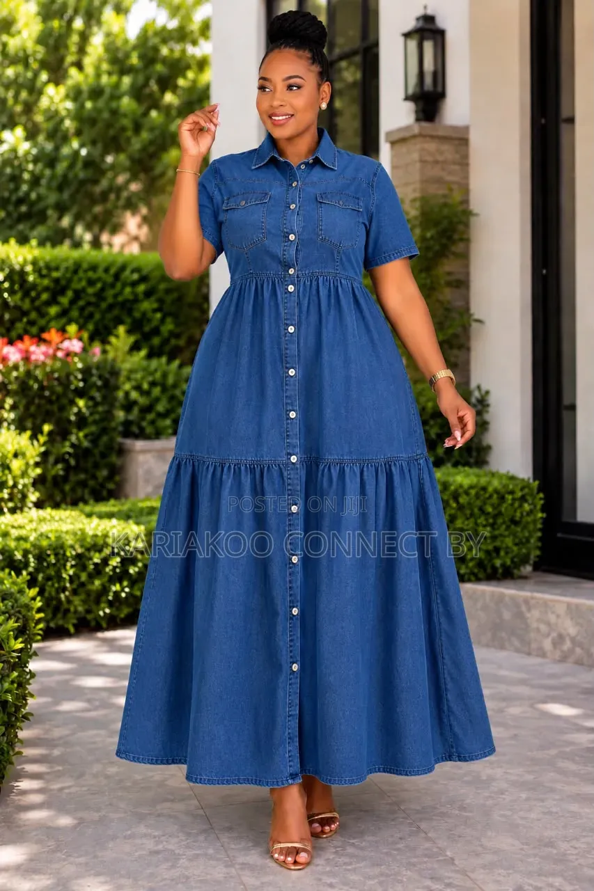 Classic Ladies' Denim Maxi Dress