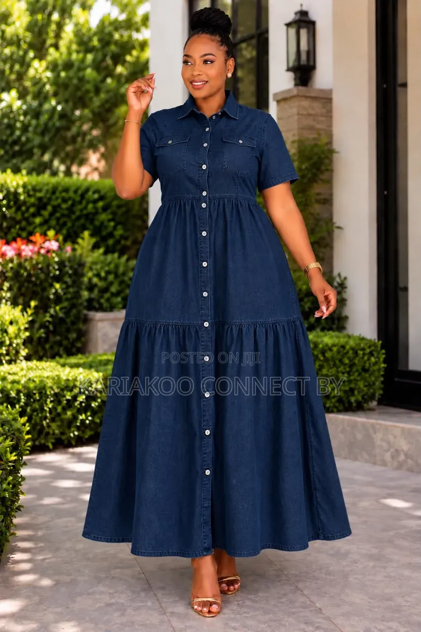 Classic Ladies' Denim Maxi Dress