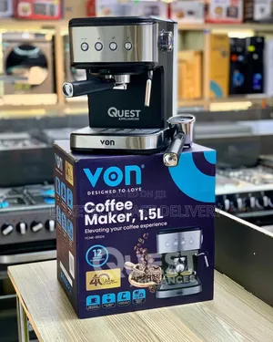 Von Espresso Coffee Maker 1.5L – Milk Frother, Nespresso Compatible